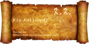 Kis Kalliopé névjegykártya